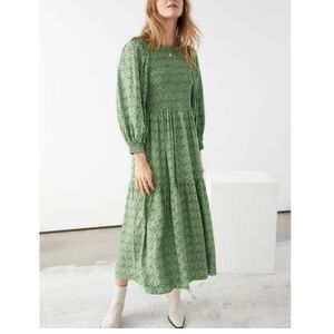 & Other Stories Green Floral Maxi Dress